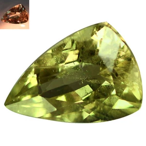1,35 Ct Bellissimo Trilione 8,4 x 5,8 MM Verde Oliva a Rosso Tacchino Diaspore Naturale - Foto 1 di 5