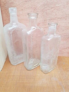 Antique Medicine Bottle Osmond with Graduated Lines x3 - Picture 1 of 3
