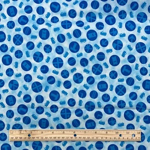 6 1/2 Yards x 44" w Thomas & Friends 100% Cotton Fabric Blue Train Railroad Tank - Picture 1 of 6