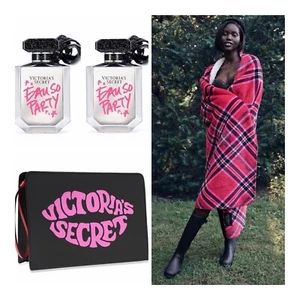 Victoria's Secret EAU SO PARTY Eau de Parfum (1.7 fl.oz)(2) /Beauty Bag /Blanket - Picture 1 of 13