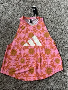 Adidas X Farm Rio Pink Orange Pull Over Atheisure Tank Loose Fit Size Large - Picture 1 of 15