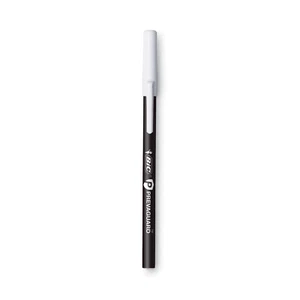 Stylo à bille BIC PrevaGuard, bâton, moyen 1 mm, encre noire/barillet noir, 8/pack - Photo 1/4