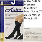 Activa Soft Fit Microfiber Dress Socks 20-30mmHg (Navy) Small