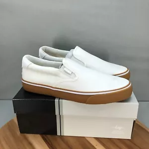 Lugz Sammy Canvas Slip On Sneakers Casual Gum Sole Shoes White Mens 9.5 - Picture 1 of 7