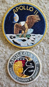 2 NASA Patches, Apollo 11 & Apollo 17 Cernan Evans Schmitt - Bild 1 von 5