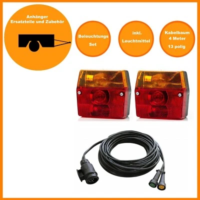Beleuchtung Set - Heckleuchte Rückleuchte Leuchte - Kabelbaum Kabelsatz 13pol 4m