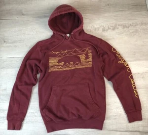Black Anchor Hoodie Oregon Coast Sweatshirt Bear Maroon Pullover Adult Small - Picture 1 of 20