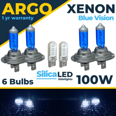 H7 100w 499 Super Blue Xenon Upgrade Hid Car 477 Headlight Bulbs T10 501 4x 12v - Image 1 of 4