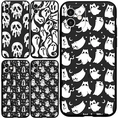 Halloween Ghost Pattern Bat Ghost Phone Case for Iphone 16 15 14 13 12 11ProMax - Image 1 of 4