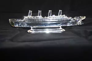 WATERFORD CRYSTAL STEAMSHIP OCEANLINER OCEAN LINER 11" LONG NEW - Picture 1 of 6