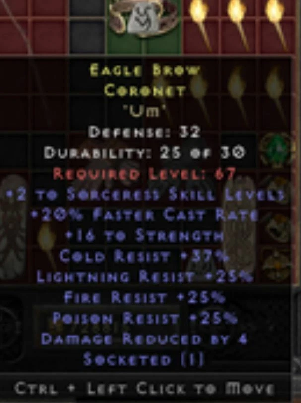 Sorceress +2/20fcr/strength/all resist helm Diablo 2 Resurrected D2R SC PC NL - Image 1 of 1
