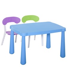 HOMCOM Tavolo da Gioco per Bambini e Bambine 2-8 Anni Colorato Set 3 Pezzi