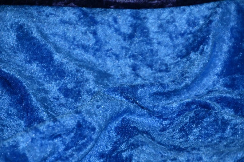  Velvet Panne Crushed Backdrop Velour Stretch Fabric 60" Wide Royal blue  - Image 1 of 1