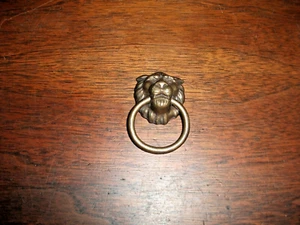 Vintage Brass Lion Head Drop Ring Furniture Pull Heavy Gorgeous-AMEROCK - Picture 1 of 3