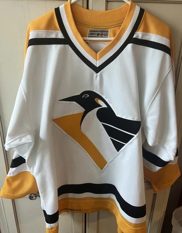 Authentic Collection Center Ice Pittsburgh Penguins Jersey With Strap CCM Sz 48 Cover