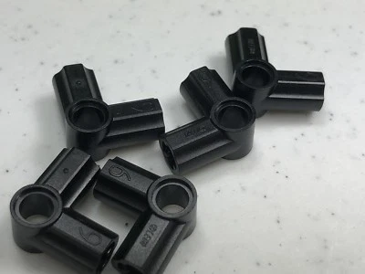 LEGO Technic Axle & Pin Connector Angled #6 - 90 Degrees - 32014 (x5) Black - Image 1 of 4