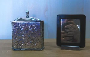 SCATOLA GRANDE INTARSIATO IN ARGENTO SHEFFIELD COLLECTION ALTEZZA 18CM NUOVA - Foto 1 di 1