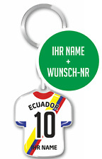 Ecuador Schlüsselanhänger Trikot Fahne WM EM Fussball - Wunsch Name + Nr.