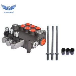3 Spool 21 GPM Hydraulic Monoblock Double Acting Control Valve SAE Ports - Picture 1 of 10