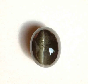 12.10 CT Unheated Black Madagascar Cat's Eye Effect Scapolite Oval Cabochon - Picture 1 of 2