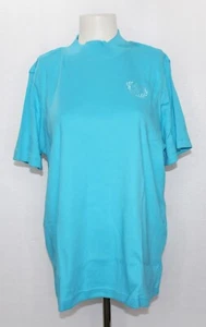 BLAIR Essential S/S Mock Turtleneck Top, Women's Size L, Aquamarine, NEW!! - Picture 1 of 3