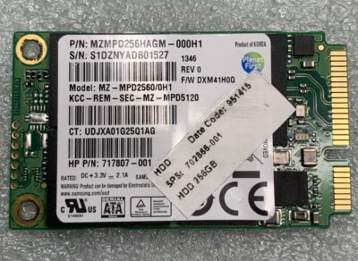 Samsung mSATA SSD 256GB MZMPD256HAGM-000H1 702866 717807 *Perfectly Working* - Image 1 of 3