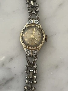 Vintage Bulova 10k Gold Filled Diamond Ladies Wrist Watch - Picture 1 of 9