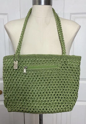 Bolso de Mano Lina Verde Crochet Cartera Bolso de Hombro Doble Asa Foto 1 de 4