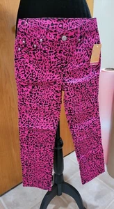 New Sonoma Girl Girl's Size 6x Hot Pink Black Leopard Print Pants Pretty Summer - Picture 1 of 16