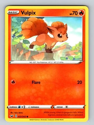 SWSH01: Sword & Shield Base Set #022/202 Vulpix - Image 1 of 2