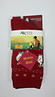 Mountain Lodge Medium Red W/ Bear Print Merino Wool Outdoor Socks M4-9 W4-10