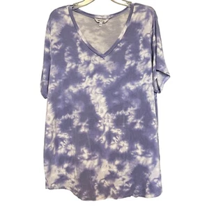 Wildfox Womens T-shirt Lavender 2XL Tie Dye V-Neck Short Sleeve Pullover Tee - Picture 1 of 4