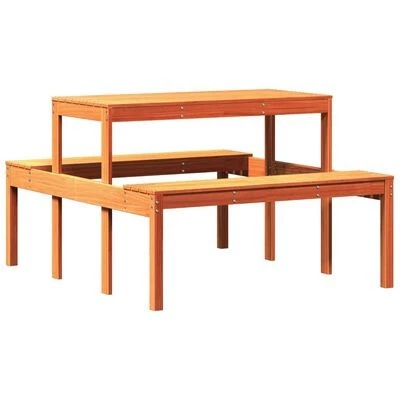 Picnic Table and Bench Set Wooden Outdoor Garden Furniture itzcominghome 4 seat - Image 1 of 4