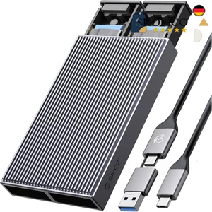 Adaptateur SSD M.2 sans outils | USB-C vers M.2 NVMe | Support 2 x 4 To - Photo 1/9