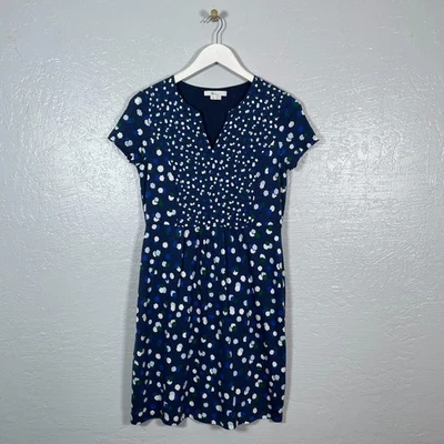 Boden Women 8P Petite Blue Floral Emory Jersey Dress Sheath Midi Lined Bodice - Image 1 of 4