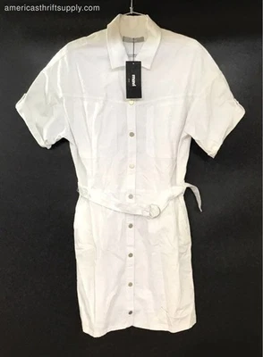 NWT Mavi Women's White Cotton Denim Shirt Dress - Size M - Image 1 of 4