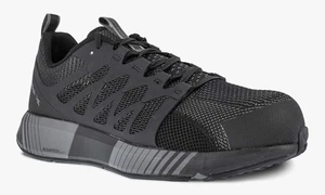 Zapato de trabajo Reebok Fusion Flexweave para hombre 10,5 W punta compuesta negro gris RB4310 NUEVO - Imagen 1 de 11