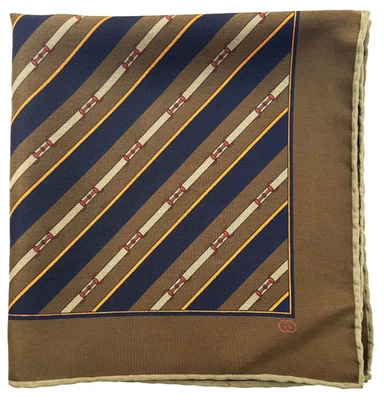 De colección Años 90 GUCCI Pañuelo de Seda Bufanda Bolsillo Cuadrado Caballo Broca Estampado 16" Foto 1 de 4