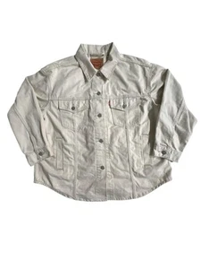Levi’s Denim Shirt Jacket Oversized Large Cream / Tan/ Ivory - Picture 1 of 10