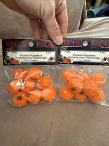 Mini Flocked Pumpkins  - Fall Decorating X16 - Picture 1 of 4