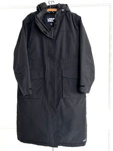 LANDS' END Womens Black XL 18 Petite Squall Waterproof Insulated Stadium Coat - Picture 1 of 24