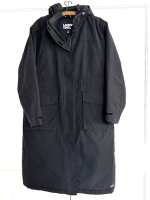 LANDS' END Womens Black XL 18 Petite Squall Waterproof Insulated Stadium Coat - Image 1 of 4