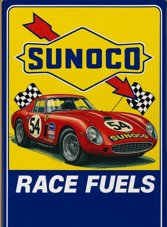 Sunoco Gas Pump Race Fuels Oil  Sign Top Quality Sign - Image 1 of 1