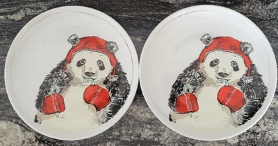 The Cellar Macy's Exclusive Cheeky PANDA BEAR Mittens Salad Plate Porcelain 9" - Image 1 of 2