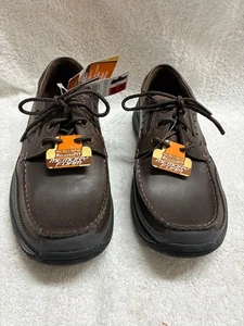 Zapato de cuero para hombre Sketchers ajuste relajado espuma viscoelástica Rommier talla 8,5 B4 - Imagen 1 de 10