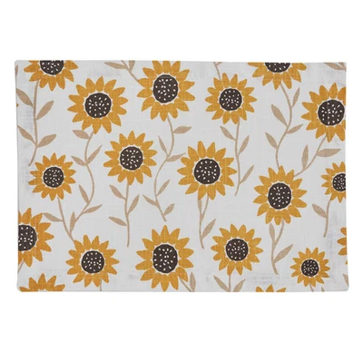 SUNFLOWER PRINT PLACEMATS, SET OF FOUR, NEW IN PACKAGE - Image 1 of 2