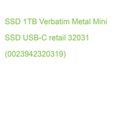 SSD 1TB Verbatim Metal Mini SSD USB-C retail 32031 (0023942320319) - Bild 1 von 2