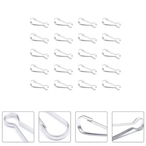 20 Pcs Stainless Steel Spring Snap Hook Keychain Clips Keyring Carabiner - Picture 1 of 12