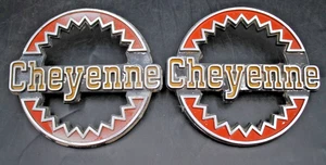 2pc Vtg 1976 - 1980 Chevy CHEYENNE Truck EMBLEM PAIR 330316 Z4401 OEM 1977 1978 - Picture 1 of 6