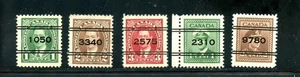 LOT 30924 USED FIVE PRECANCELS CANADA - Picture 1 of 1
